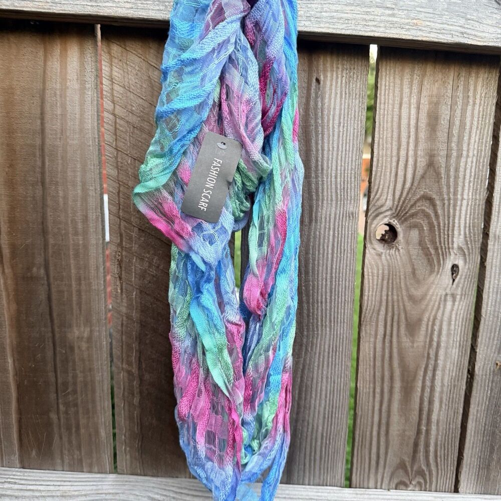 Women's One Size- Multi Color-Woven Knit -InfinitySummer Scarf -Y2K -New W/ Tags